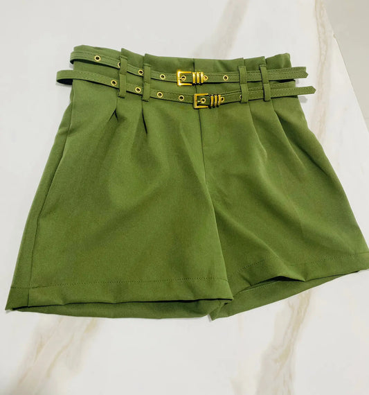 Short Alfaiataria Cinto Duplo