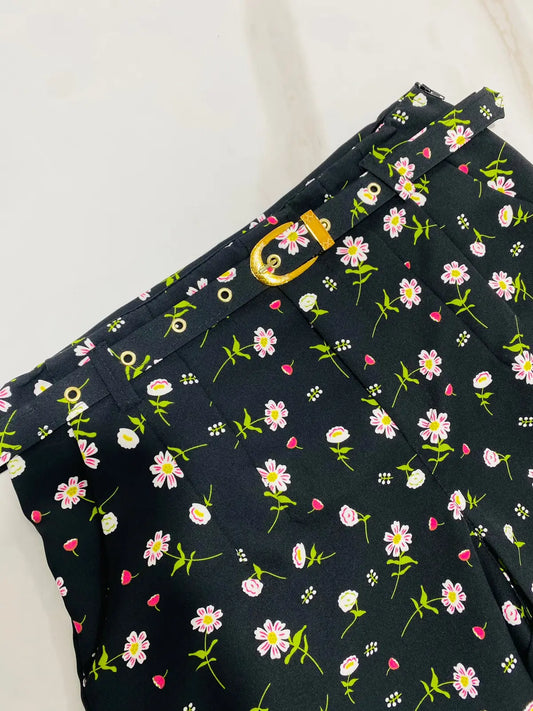 Short social estampa flores