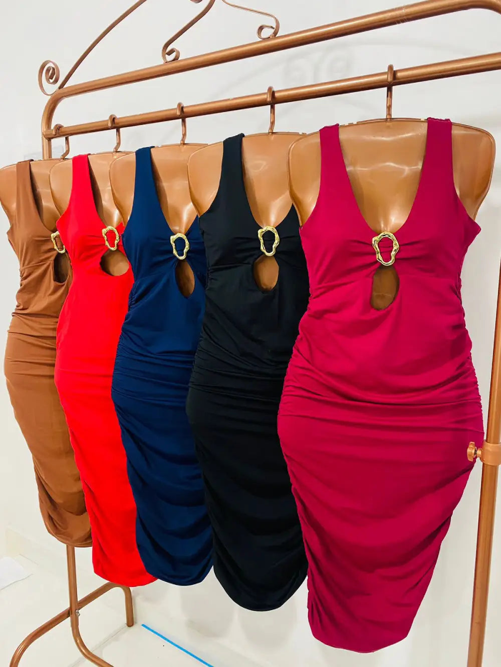 vestido midi poliamida