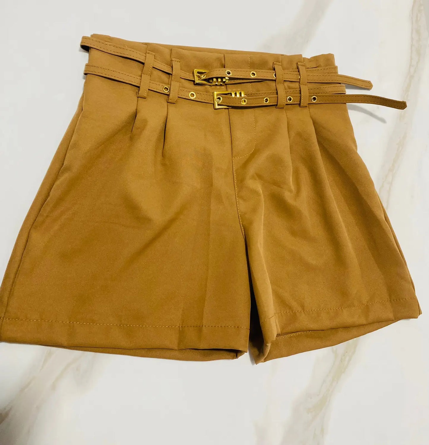 Short Alfaiataria Cinto Duplo