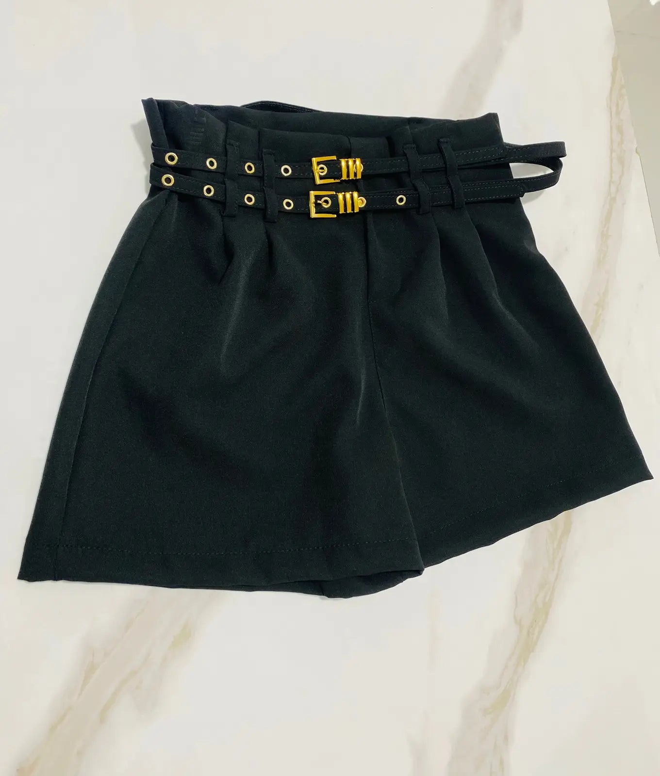 Short Alfaiataria Cinto Duplo