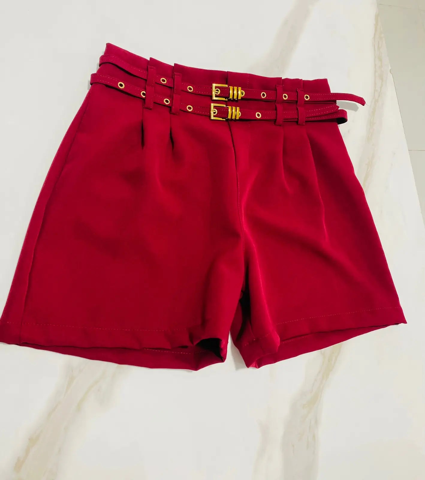 Short Alfaiataria Cinto Duplo