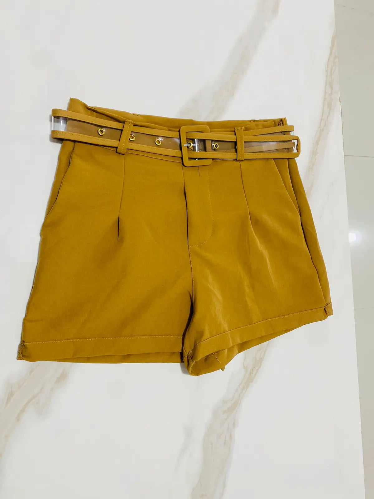 Short Alfaiataria Cinto Transparente