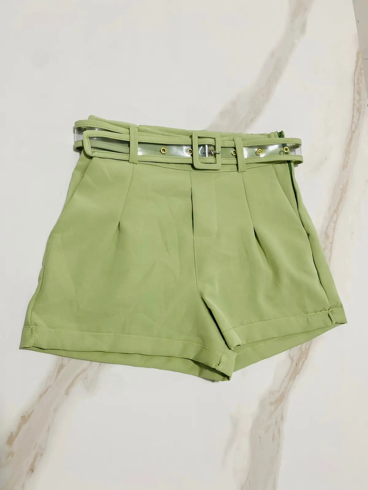 Short Alfaiataria Cinto Transparente