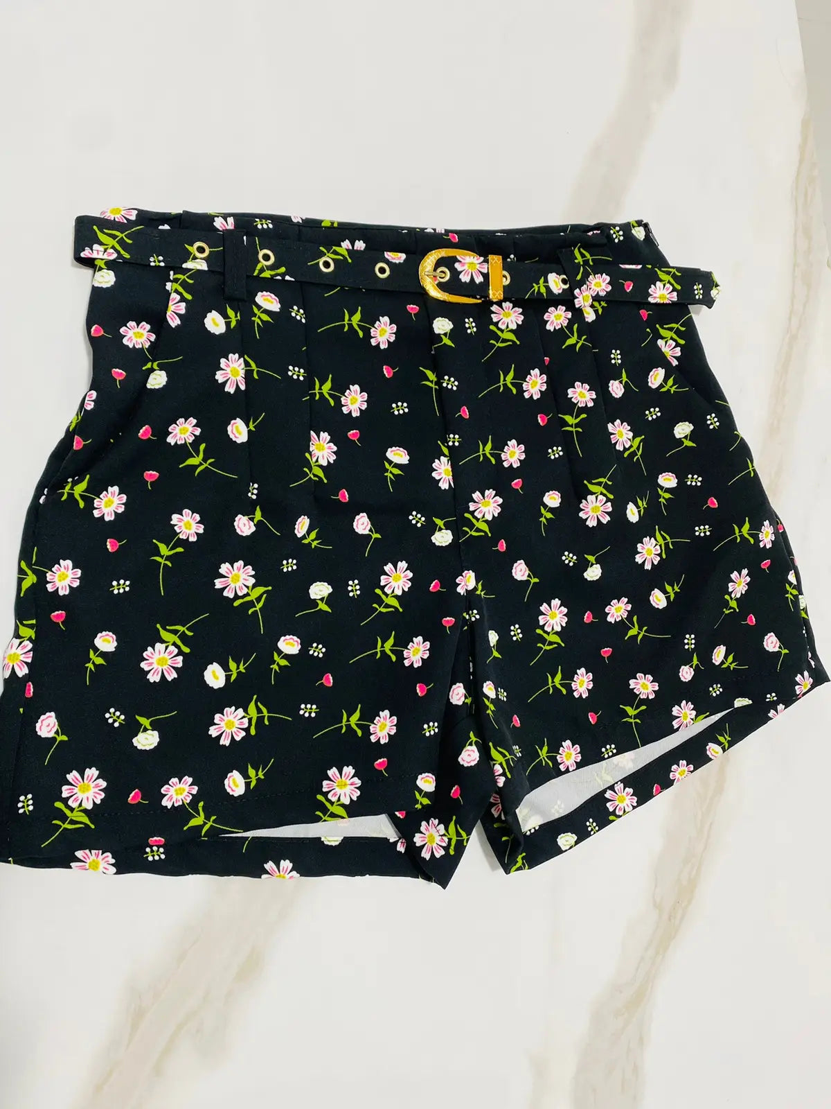 Short social estampa flores